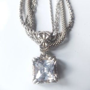 SILPADA N1719 Multi Chain Popcorn Necklace Uptown Pendant S0979 Cubic Zircon